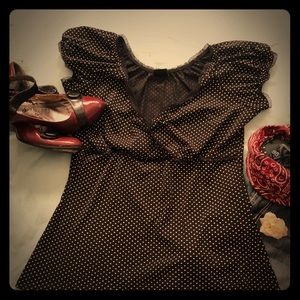 Adorable black and white polka dot top